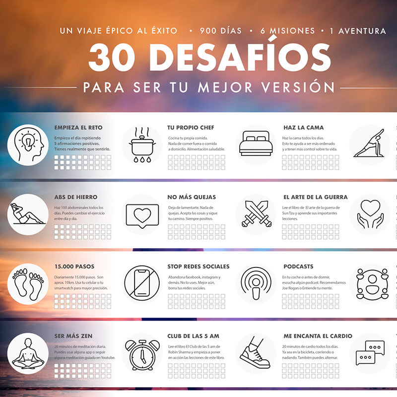 30 Desafíos Para Ser Tu Mejor Versión Póster Digital + Fìsico